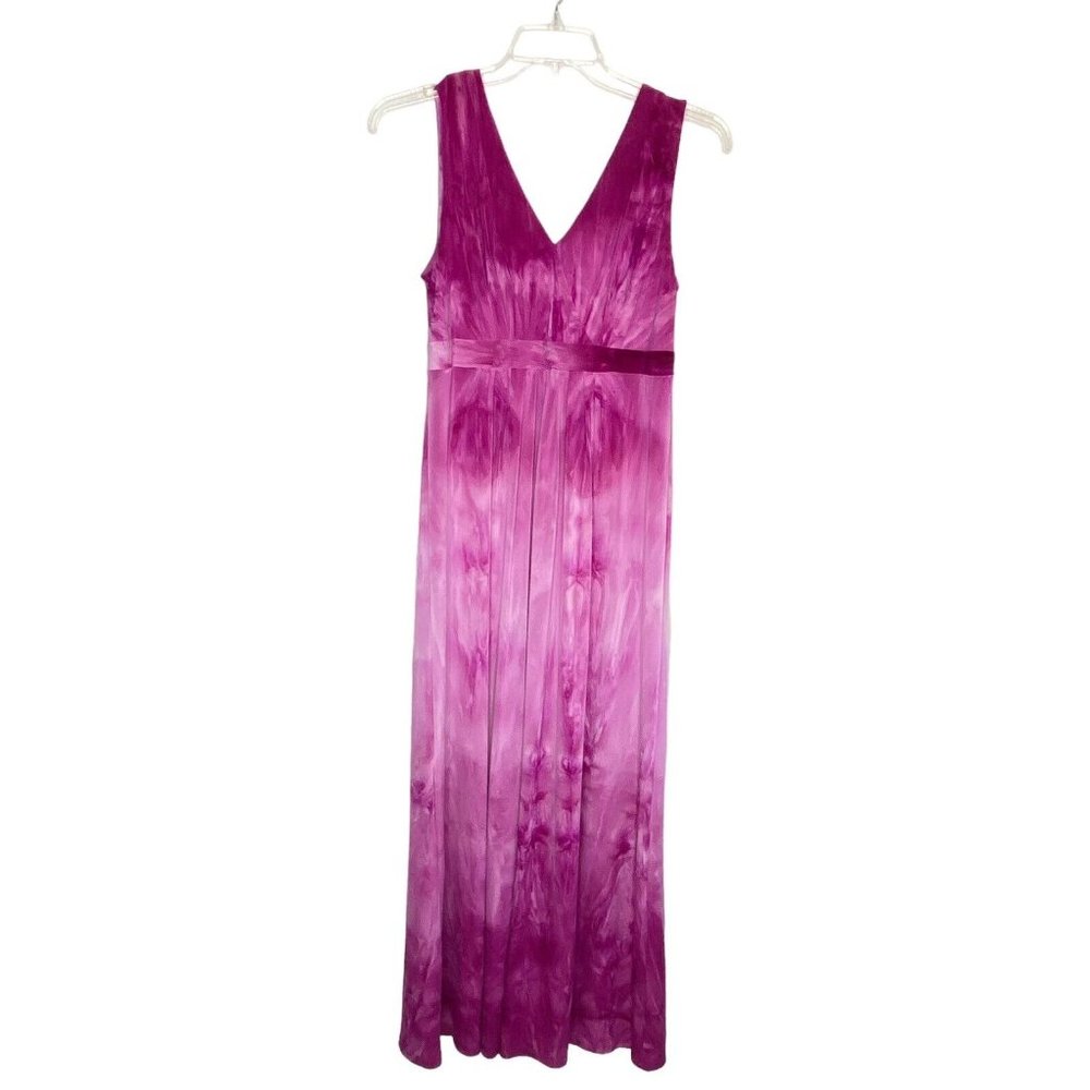Marc Bouwer Tie Dye Maxi Dress Large Pink Fuscia Sleeveless V Neck And Back